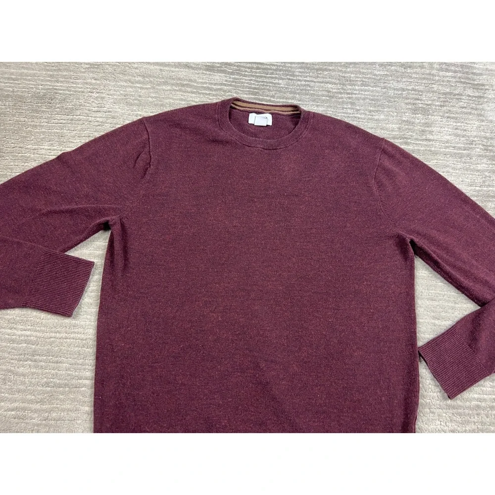 Old Navy Sweater Mens‎ Small Burgundy Crew Neck Cotton Blend Heathered Classic